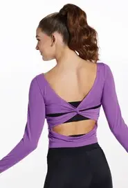 Long Sleeve Twist Back Top