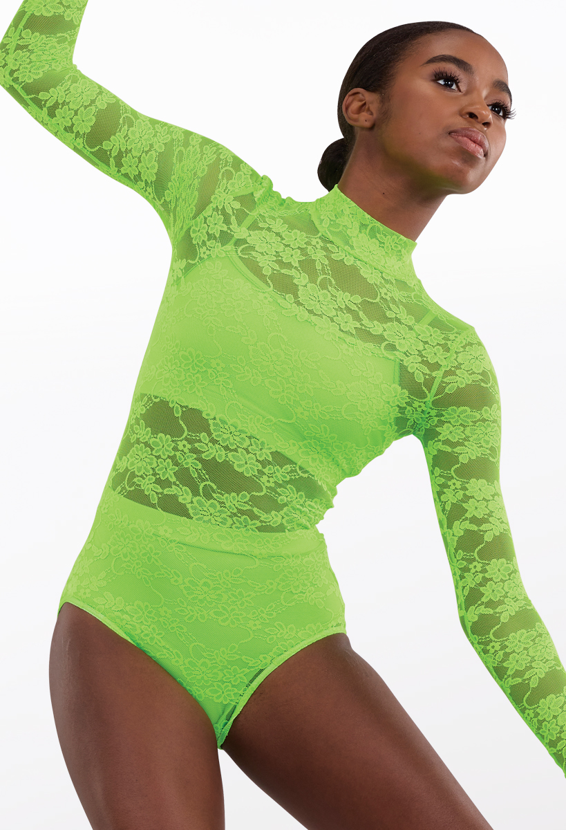 Sheer Lace Long Sleeve Leotard | Weissman®