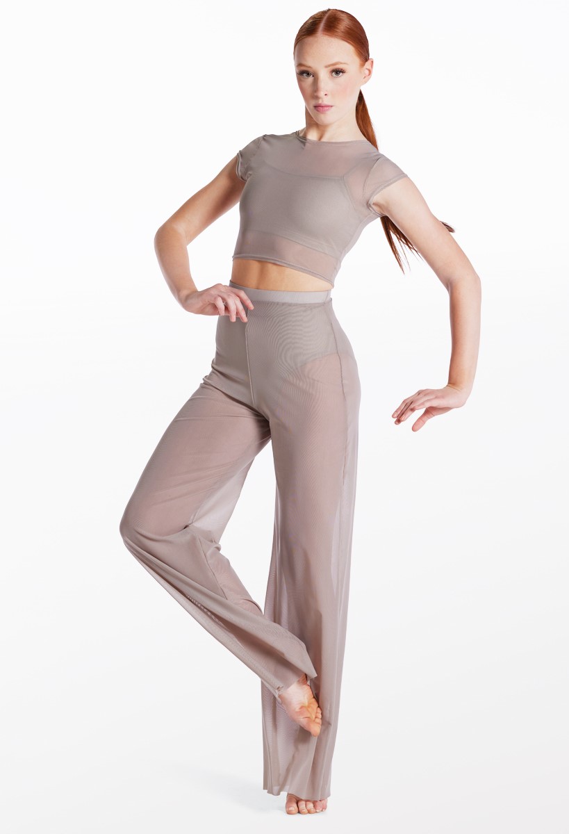 Power Mesh Wide Leg Pants For Dance | Weissman®
