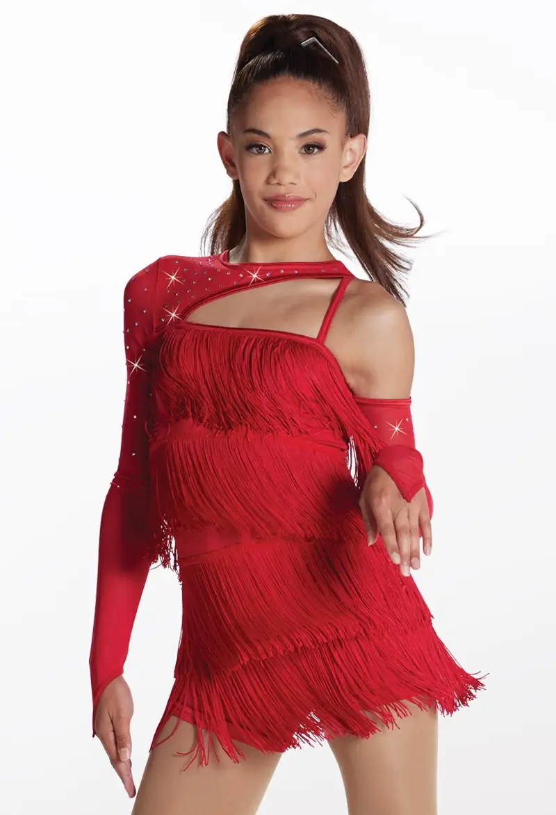 Crystal Cold Shoulder Fringe Dress | Weissman