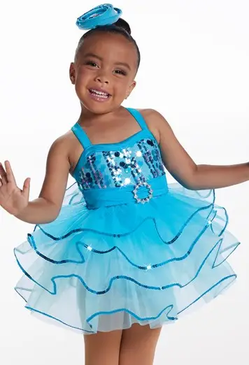 Weissman Girls Dance Costume / Skate Dress – 5508 – Red Sequins – Sleeveless