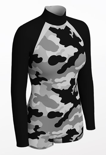 Camo Print Custom Mockneck Biketard | Weissman®