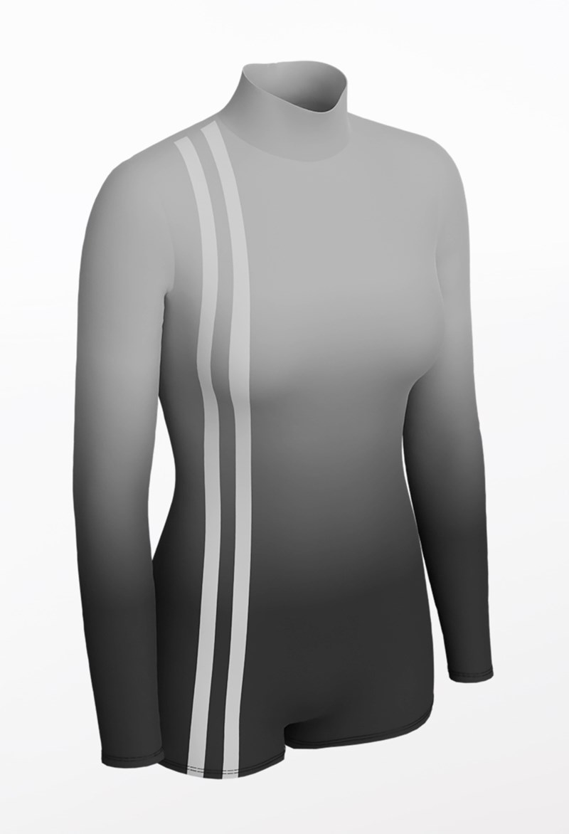 Ombre Stripe Custom Mockneck Biketard | Weissman®