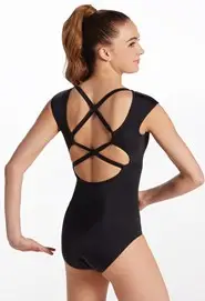 Printed Cap Sleeve Mock Neck Leotard | Balera™