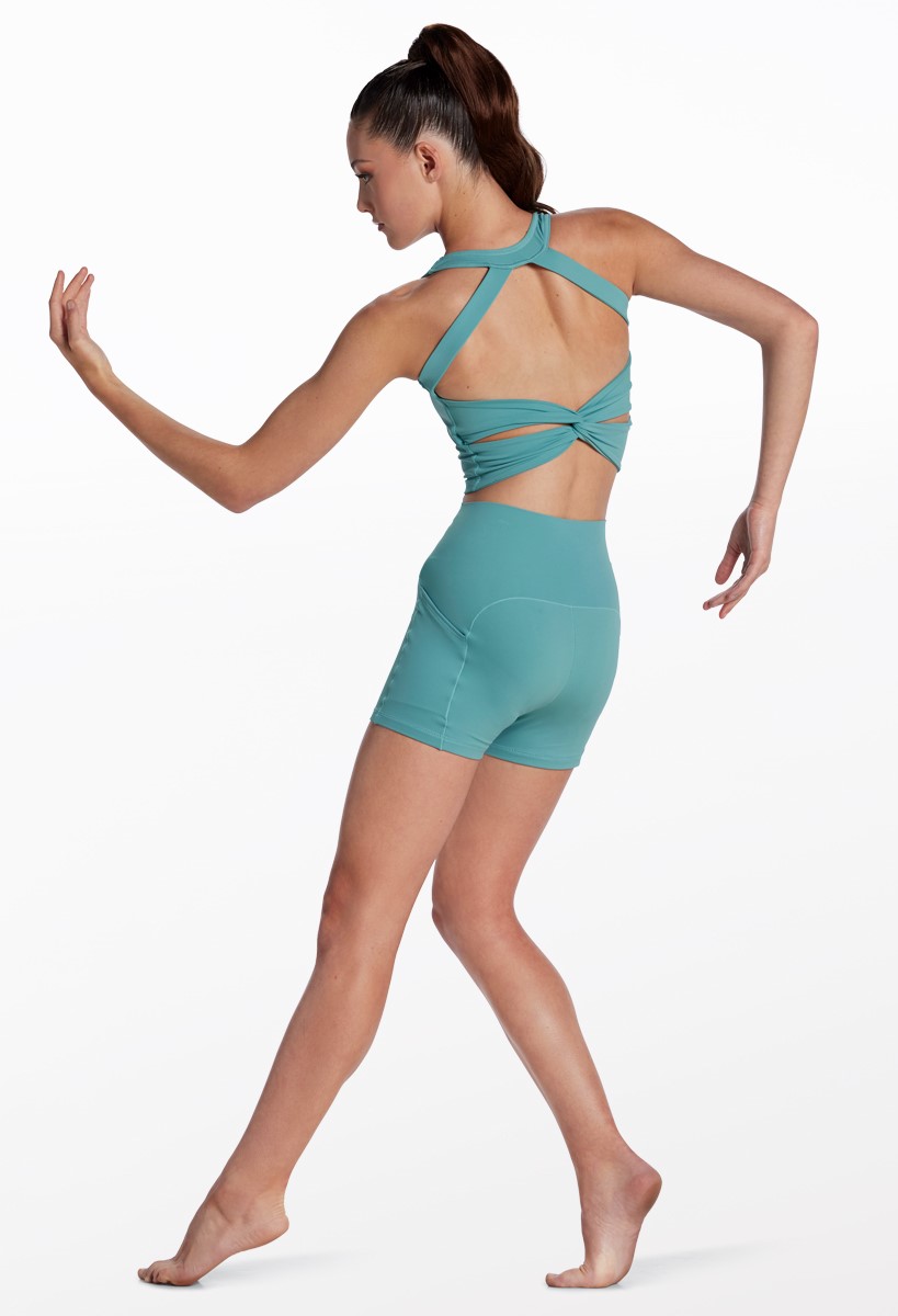 FlexTek Soft Twist Back Straps Crop Top | FlexTek®