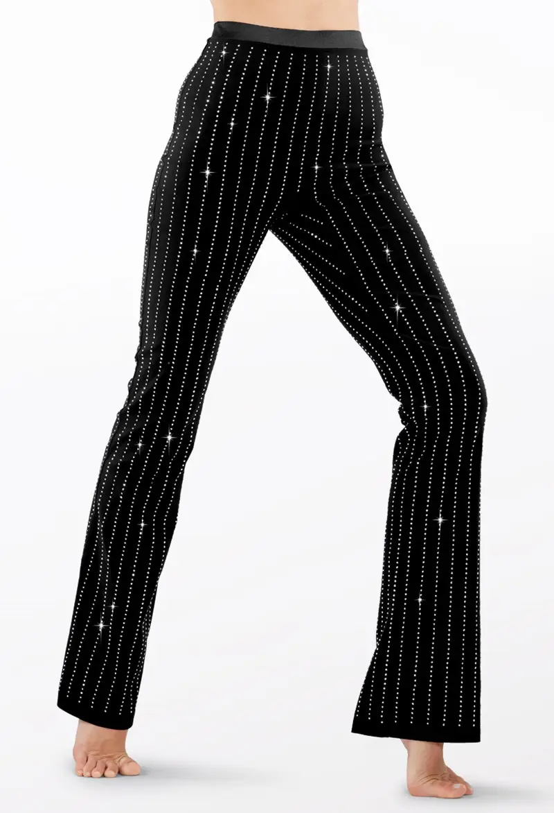 Rhinestone Accented Pinstripe Pants | Weissman®