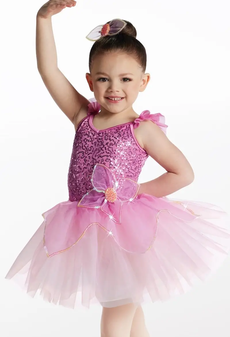 Sequin Flower Dress Kids Dance Costume | Weissman Sequin Flower Dress Kids Dance Costume | Weissman