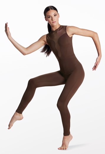 Curved Illusion Plunge Dance Unitard | Balera™