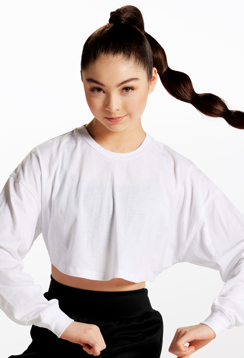 Power Mesh Long Sleeve Crop Top | Weissman®