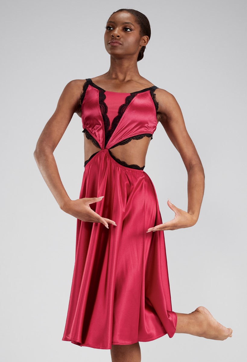 Satin Lace Slip Dress Dance Costume | Weissman Satin Lace Slip Dress Dance Costume | Weissman