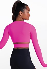 Cutout Long Sleeve Crop Top