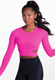 Cutout Long Sleeve Crop Top