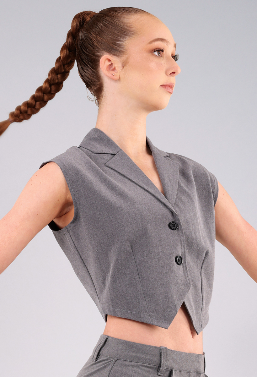 Cropped Stretch Suit Vest | Weissman®