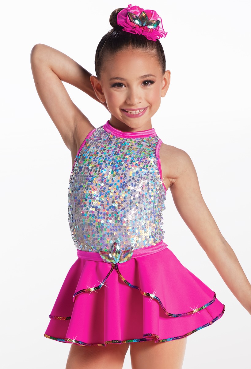 Rainbow Sequin Tiered Jazz Dance Dress | Weissman®