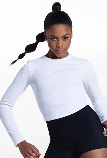 Fine Rib Long-Sleeve Crop Tee