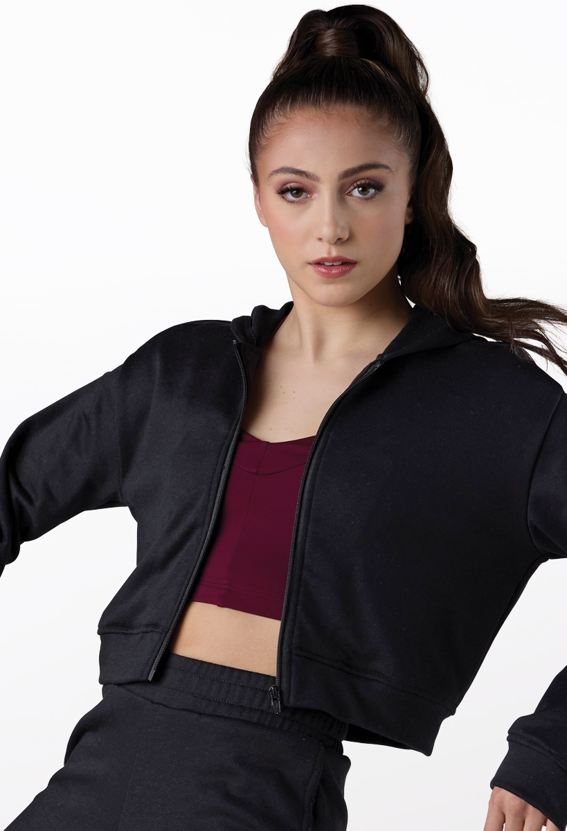 Soft Terry Zip-Up Cropped Hoodie | Weissman®