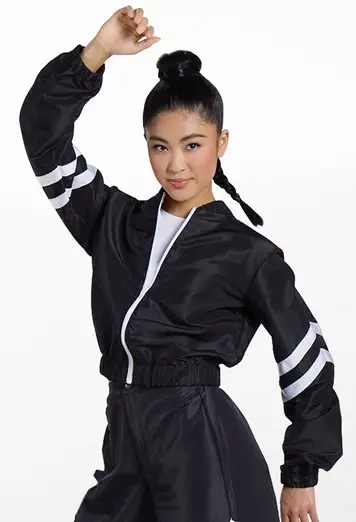 Chevron Stripe Cropped Jacket