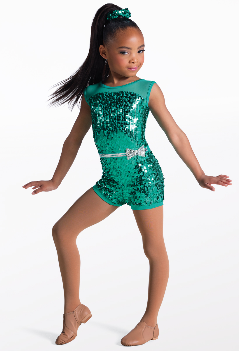Showtime Sequin & Mesh Dance Biketard | Weissman®