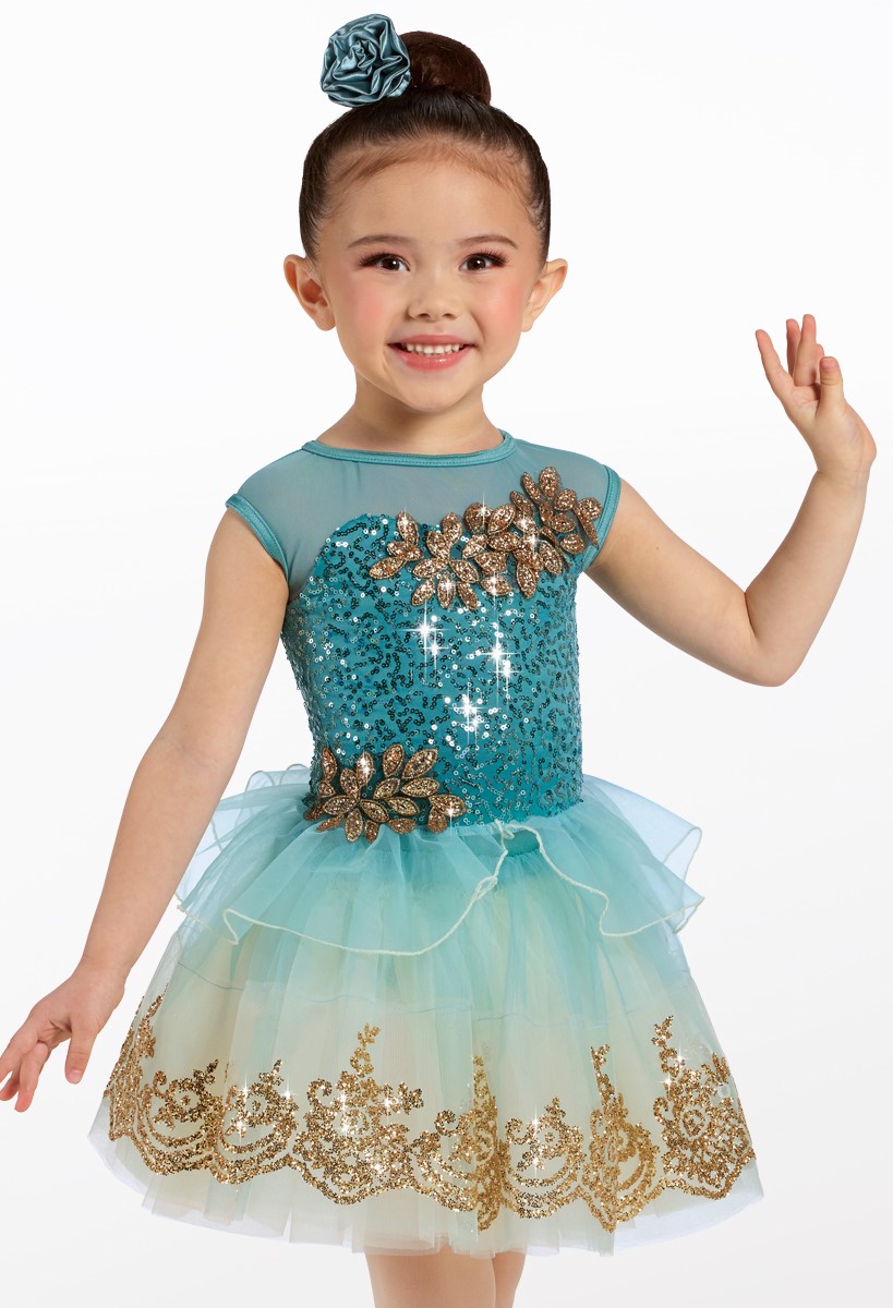 ジャスミン1/2 Gold Leaf Applique Dress Dance Costume | Weissman®