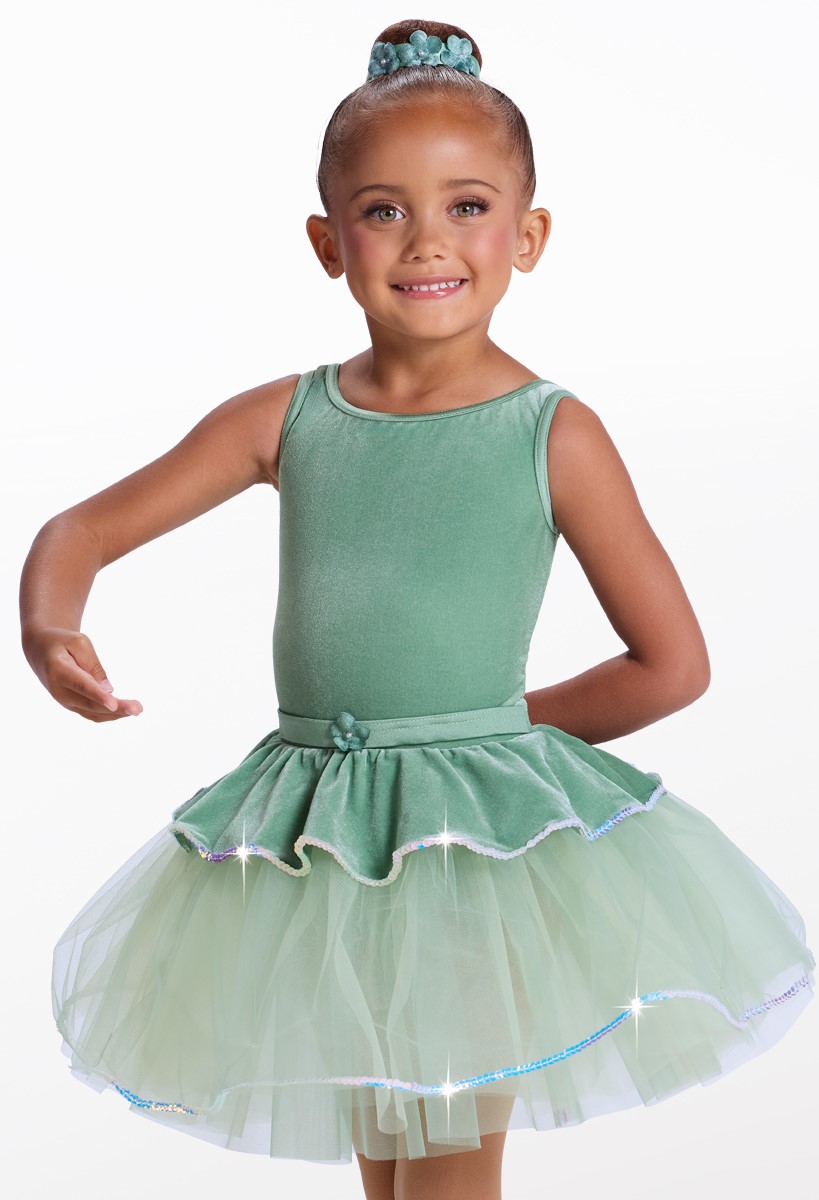 Flower Detail Glitter Plush Tutu Dress | Weissman