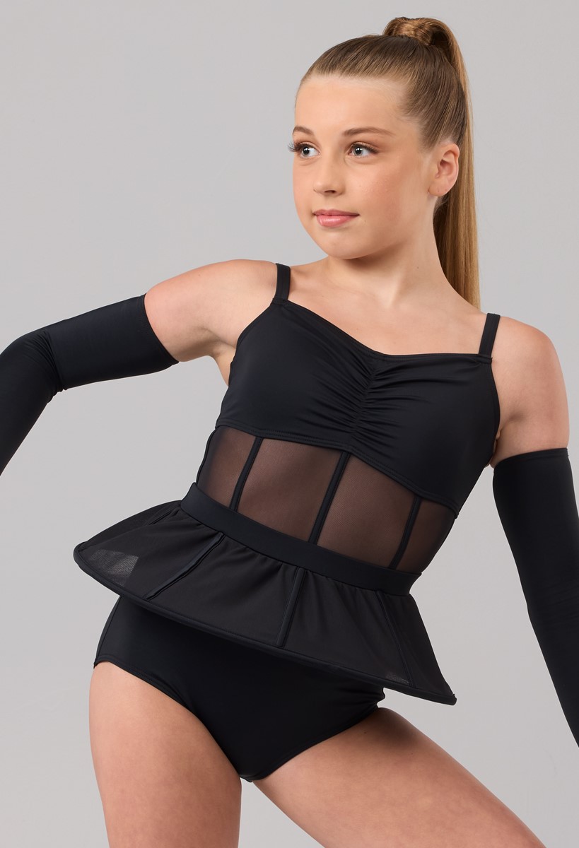 Mock Neck Mesh Inset Dance Leotard | Weissman®