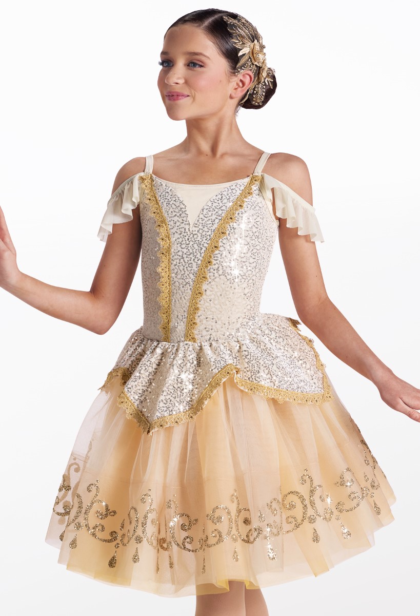 Showtime Gold Trim Velvet Dance Dress | Weissman Showtime Gold Trim Velvet Dance Dress | Weissman