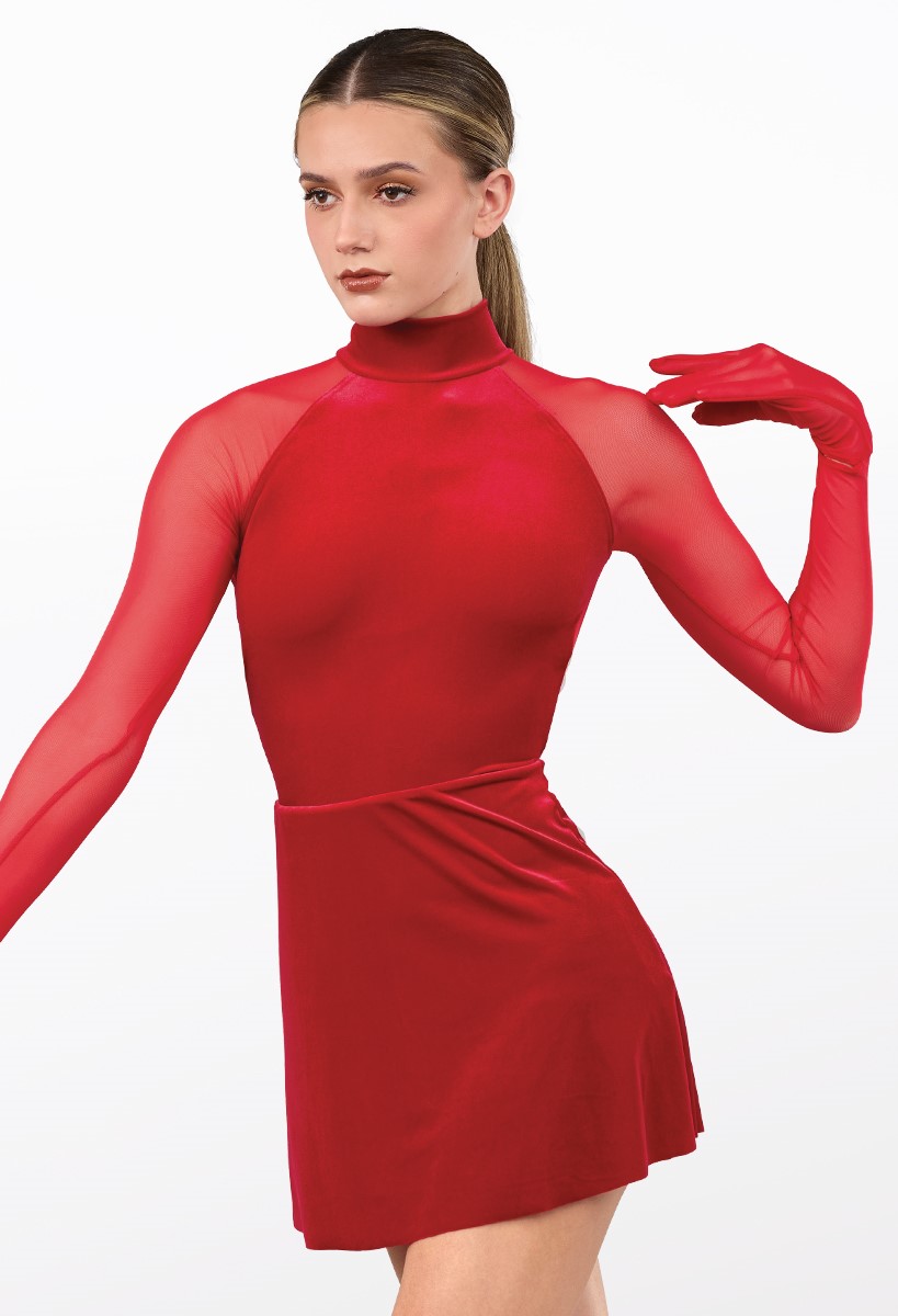 Open Back Mesh Dance Dress With Gloves | Weissman