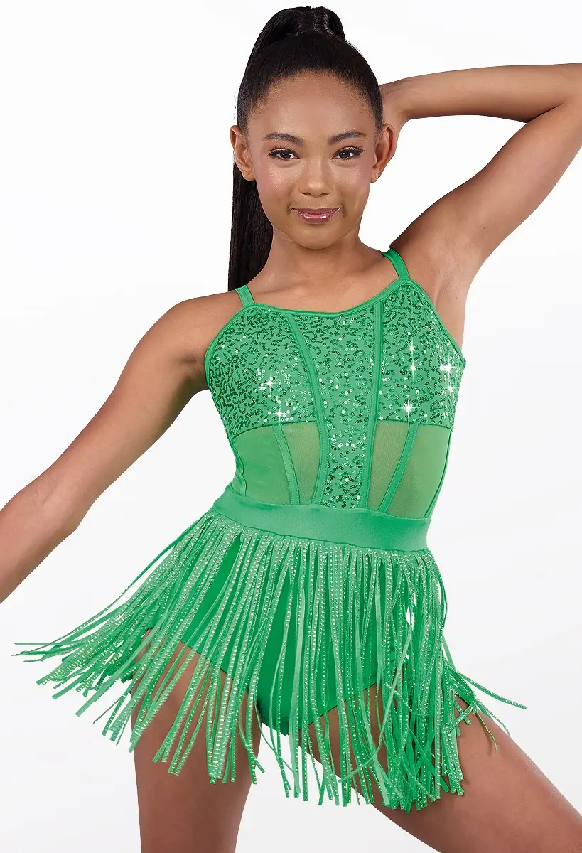 green dance dress Custom Size Dark Green Feather Competition Latin Dance Dresses Blackpo –  Moderndancedress.com main image 0
