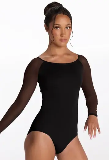 Pinched Mesh Cutout Leotard