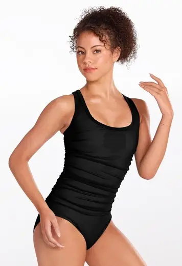 Ruched Overlay Leotard