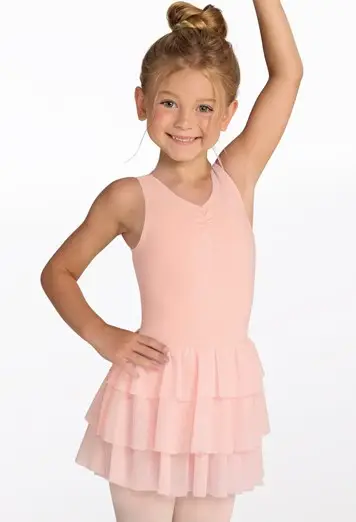 Kids Mesh Ruffle Ballet Dress