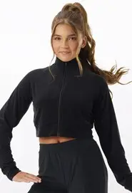 Mini Terry Zip-Up Crop Jacket