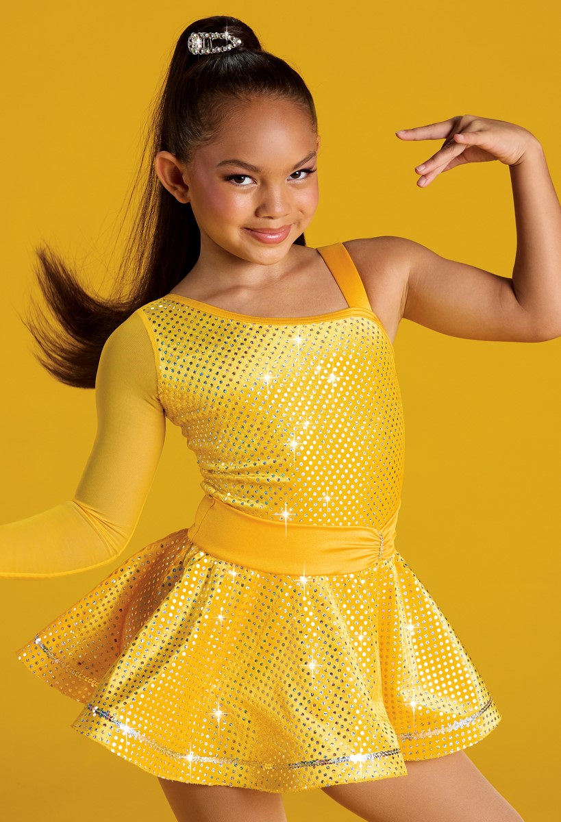 Asymmetric Foil Dot Velvet Jazz Dress | Weissman®