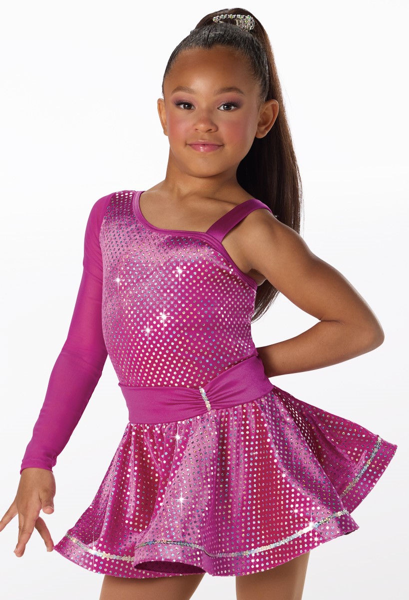 Asymmetric Foil Dot Velvet Jazz Dress | Weissman®