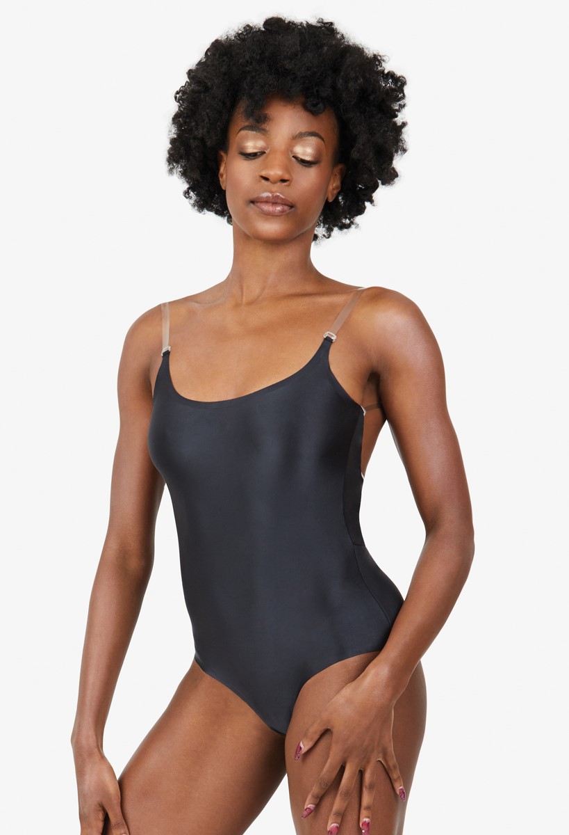 clear strap leotard