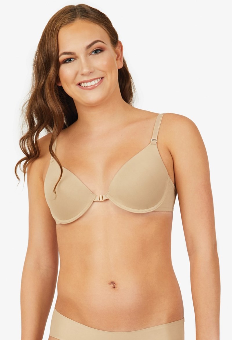 Front Closure Clear Back Bra with Clear Straps