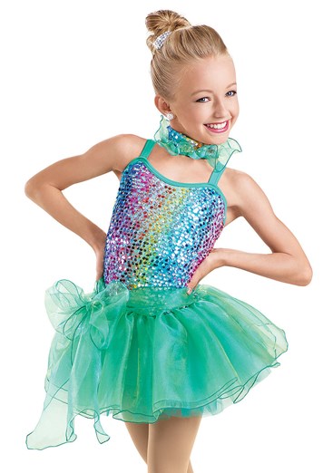 Rainbow Sequin Organza Dress -Weissman Costumes