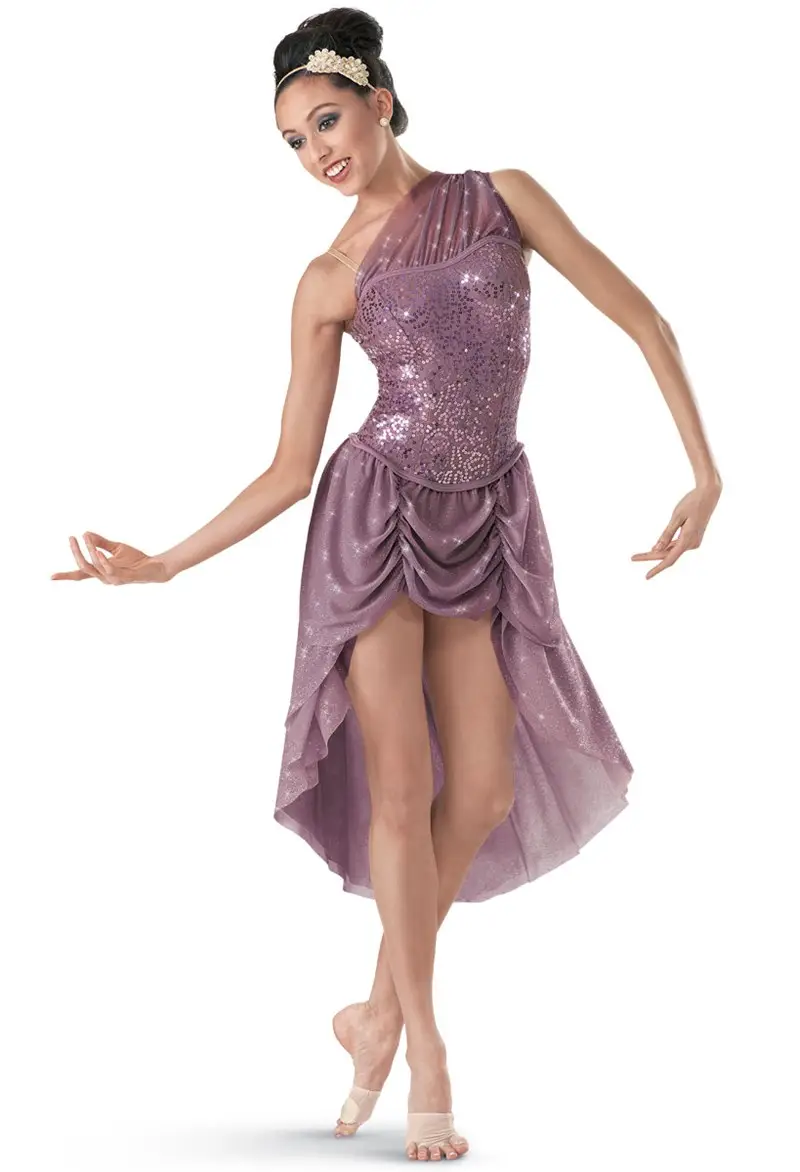 weissman asymmetrical mesh drape dress Asymmetrical Mesh Drape Dress