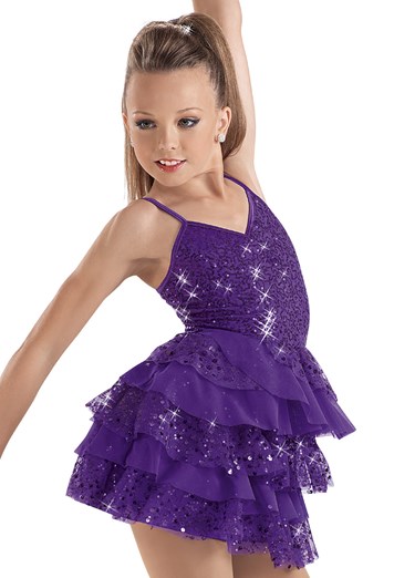 Weissman™ | Sequin Mesh Tiered Skirt Dress