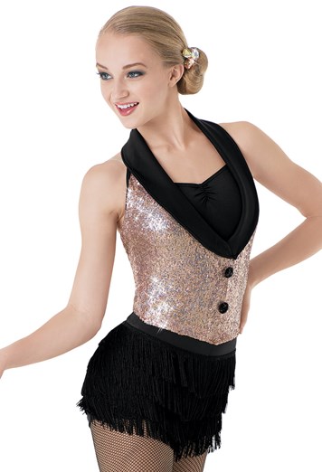 Weissman® | Faux Sequin Fosse Vest Leotard