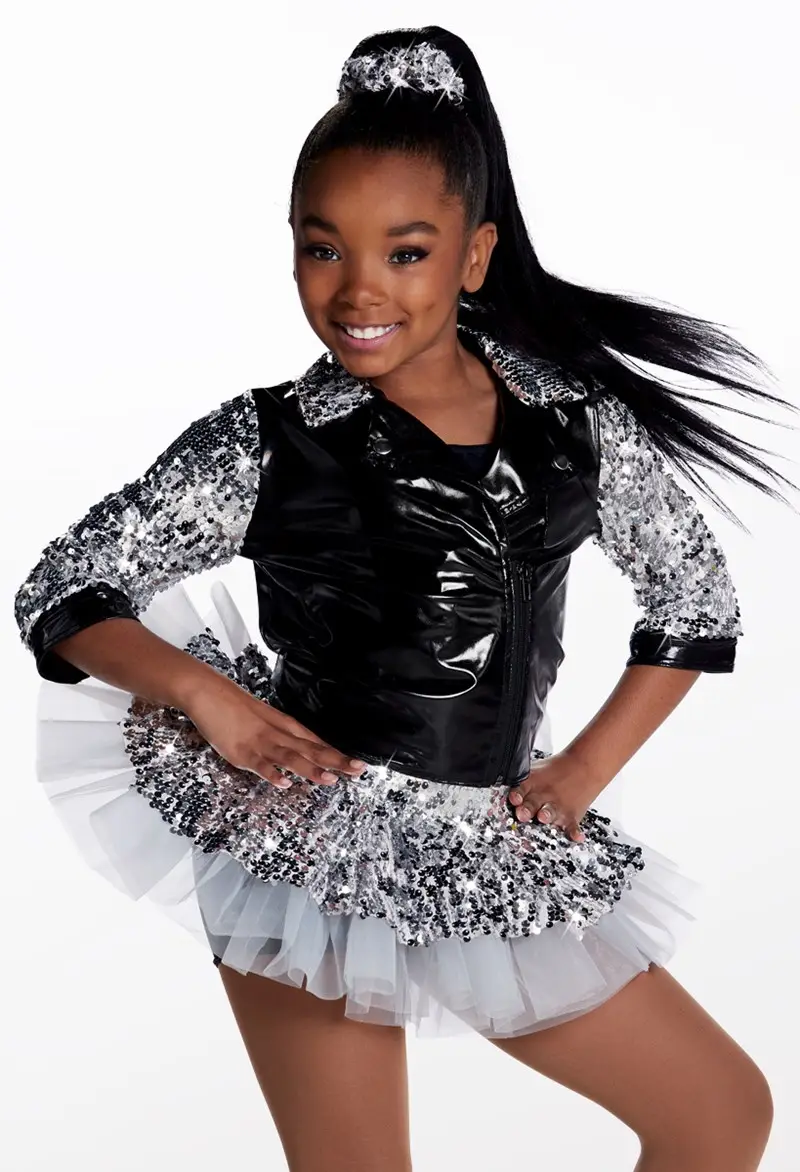 Sequin Tulle Faux Leather Jacket Skirt | Weissman