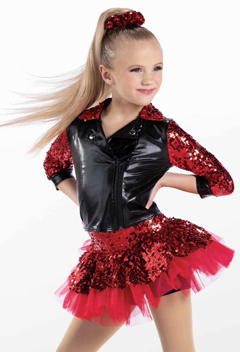 Sequin Tulle Faux Leather Jacket Skirt | Weissman®