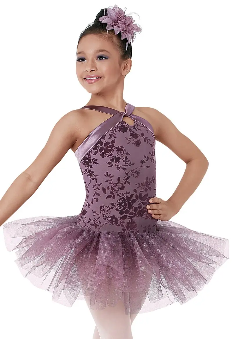 Weissman | Halter Floral Burnout Tutu Dress