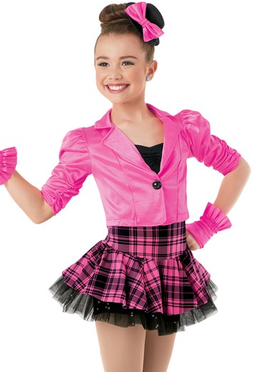 Weissman™ | Satin Jacket with Plaid Skirt