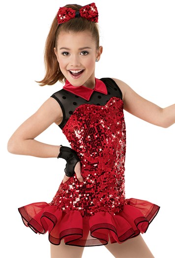 Weissman™ Ultra Sparkle Sequin Dot Mesh Dress 4065