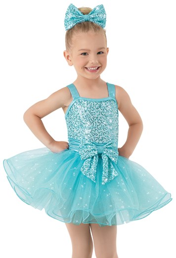 Weissman™ | Sequin Bow Glitter Tulle Dress