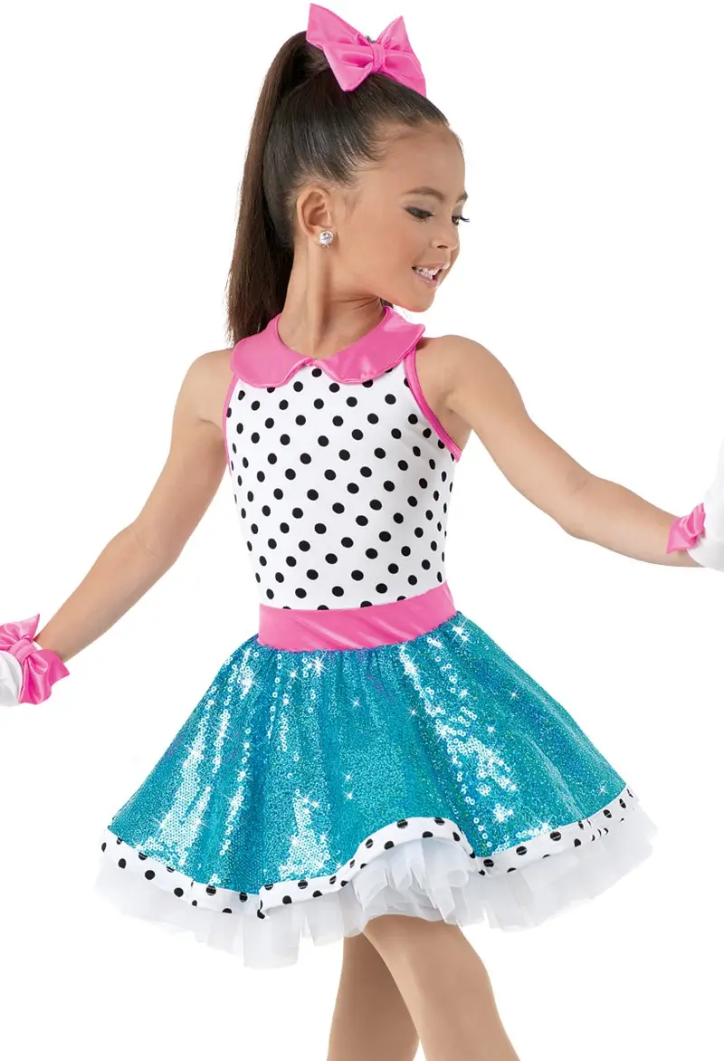 Polka Dot Dress with Sequin Skirt | Weissman