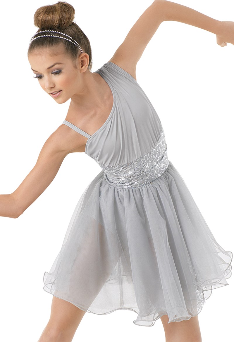 Weissman® | Asymmetrical Soft Tulle Dress