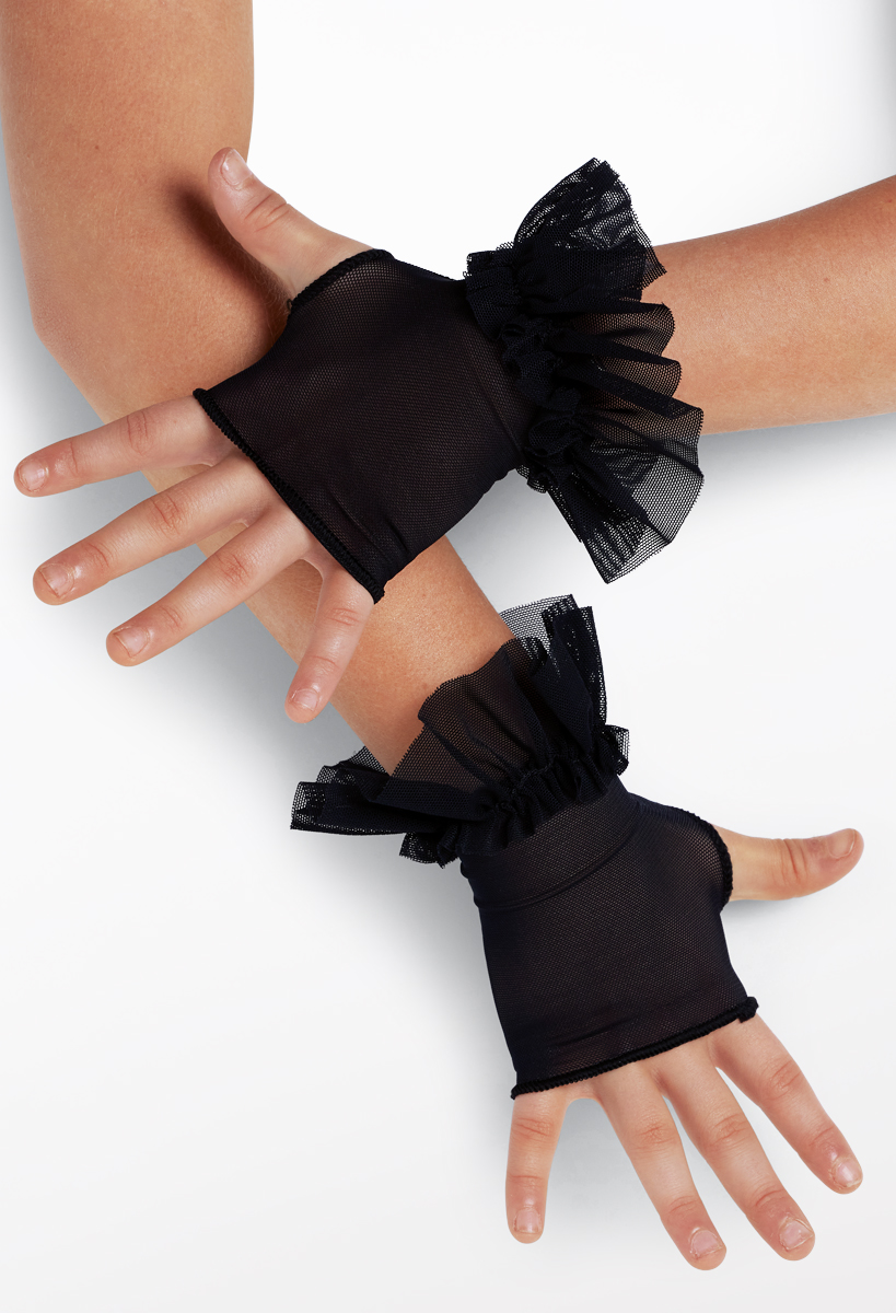 Bright Ruffle Mesh Mitt Gloves | Weissman®
