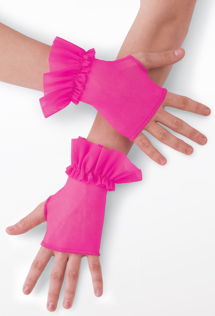 Bright Ruffle Mesh Mitt Gloves | Weissman®